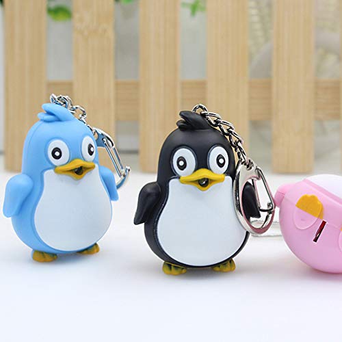 Chaveiro de pinguim PRETYZOOM com LED luminoso para chaveiro, chaveiro de decoração brilhante 2 peça