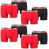 Underwear 8 er Pack Levis Boxer Brief Boxershorts Men Herren Unterhose Pant Unterwäsche, Farbe:786 - Red/Black, Bekleidungsgröße:L