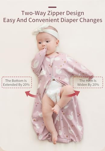 Image of insular Baby Transitional Swaddle with 2-Way Zipper Newborn Sleep Sack Arms Up Infant Sleeping Bag Wearable Blanket, Dachshund Dog, 0-3 Month