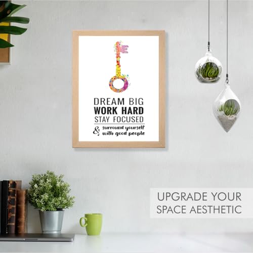 Image of Chaka Chaundh Motivational inmotivational inspirational quotes frame (DREAM BIG WORK HARD STAY FOCUSED - White)