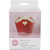 Wilton Pleated Heart Eyelet Baking Cup, 15-Count