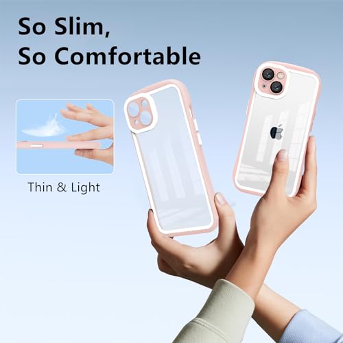 Funda rosa para iPhone 15 Pro con anillo giratorio 360 2