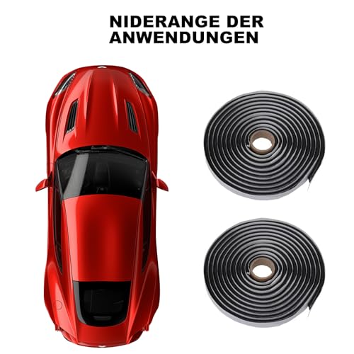 Silkwish 6m x 6mm Butylrundschnur - Schwarz Butyl Dichtungsband - Butylschnur - Wasserdicht Butylband - Butyl Dichtmasse für Auto-LKW-Scheinwerfer Fenster, Tür, Windschutzscheibe, Haushaltsgeräte