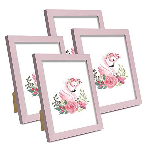Nuolan 8X10 Picture Frame Weathered Pink Wood Pattern Photo Frames For Wall Or Desk Display, 4 Packs(Nl-Pf8X10-Pk) #TOP21