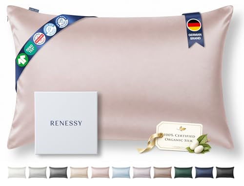 RENESSY Silk Pillowcase, 100% Organic Mulberry Silk, 22 Momme 6A (Standard) by RENESSY - Used condition - CA$52.05