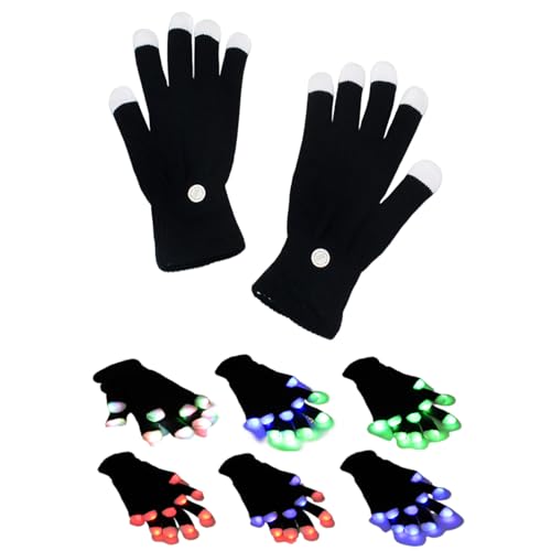 Huayeex LED Handschuhe - 7 Farben Leuchtende Handschuh,...
