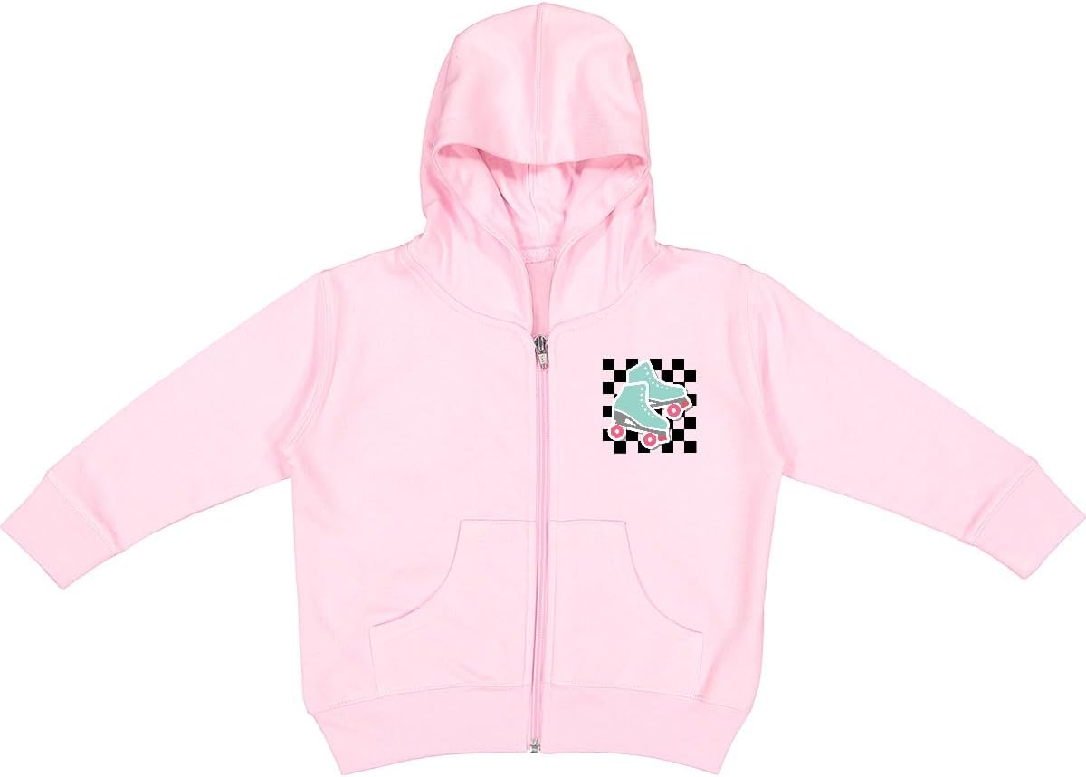 inktastic Retro Skating Roller Skates Checkered Toddler Hooded Jacket