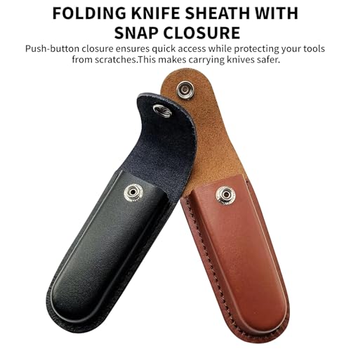 Messerscheide,Lederscheide,Klappmesserscheide,Gürtelschnalle Messerscheide,Messertasche Scheide,Klappmesser Gürtel Taschenmesser Scheide,Messer Holster für Mann,5,2zoll (Braun)