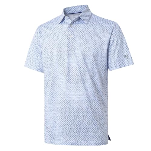 Image of Golf Shirts for Men Dry Fit Short Sleeve Print Performance Moisture Wicking Polo Shirt