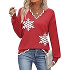 Zeagoo Women's Christmas Sweaters Business Casual Loose Fit V Neck Sweater Trendy Fall Outfits for Women 2025