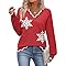 Zeagoo Women's Christmas Sweaters Business Casual Loose Fit V Neck Sweater Trendy Fall Outfits for Women 2025