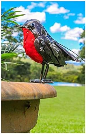 Delightful RSPB metal robin garden pot stake, part of the hand crafted TILNAR fair trade range