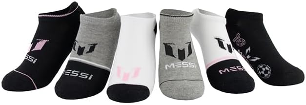 Messi Boys Lifestyle No-Show Socks, 6-Pack, Soft & Stretchy, Comfortable - Image 3