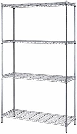 QUANTUM STORAGE SYSTEMS 4-Shelf Adjustable Wire Shelving Unit, 300 lb. Load Capacity per Shelf, 72 H x 30 W x 18 D, Chrome Finish