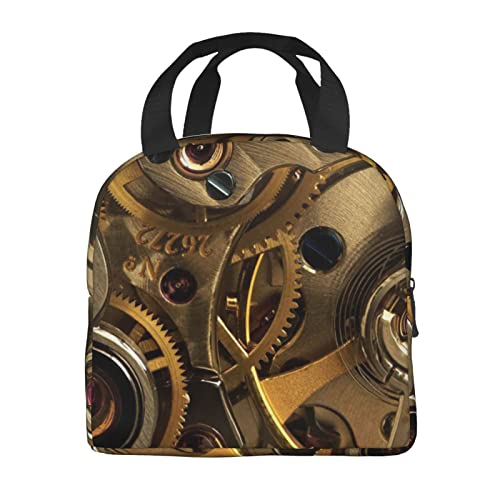 Debou Cool Steampunk Gears Insulated Lunch Bag Cooler Tote Reusable Leakproof Lunch Box Easy Clean For Work Office Picnic Beach Or Travel #TOP2