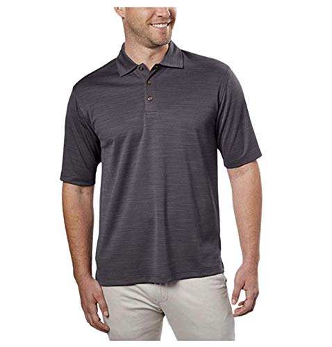 Kirkland Signature Performance Polo Shirts for Men Moisture Wicking Active Golf Polo (Charcoal Grey, Medium)
