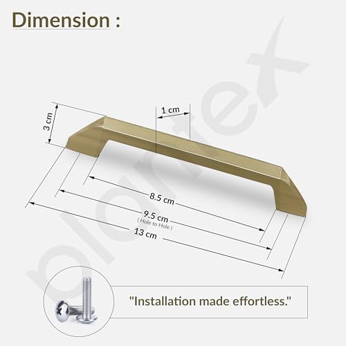 Image of Plantex Cabinet Handle /Kitchen Cabinet Door Handle /Wardrobe /96 mm Cupboard Handle /Door Pull-Push Handle for Home /Office - Pack of 2 (Brass Antique)