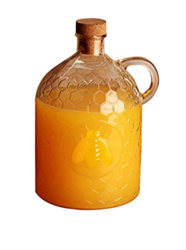 Circleware Honey Bee 2 Liter Glass Jug Pitcher with Cork Stopper (1)