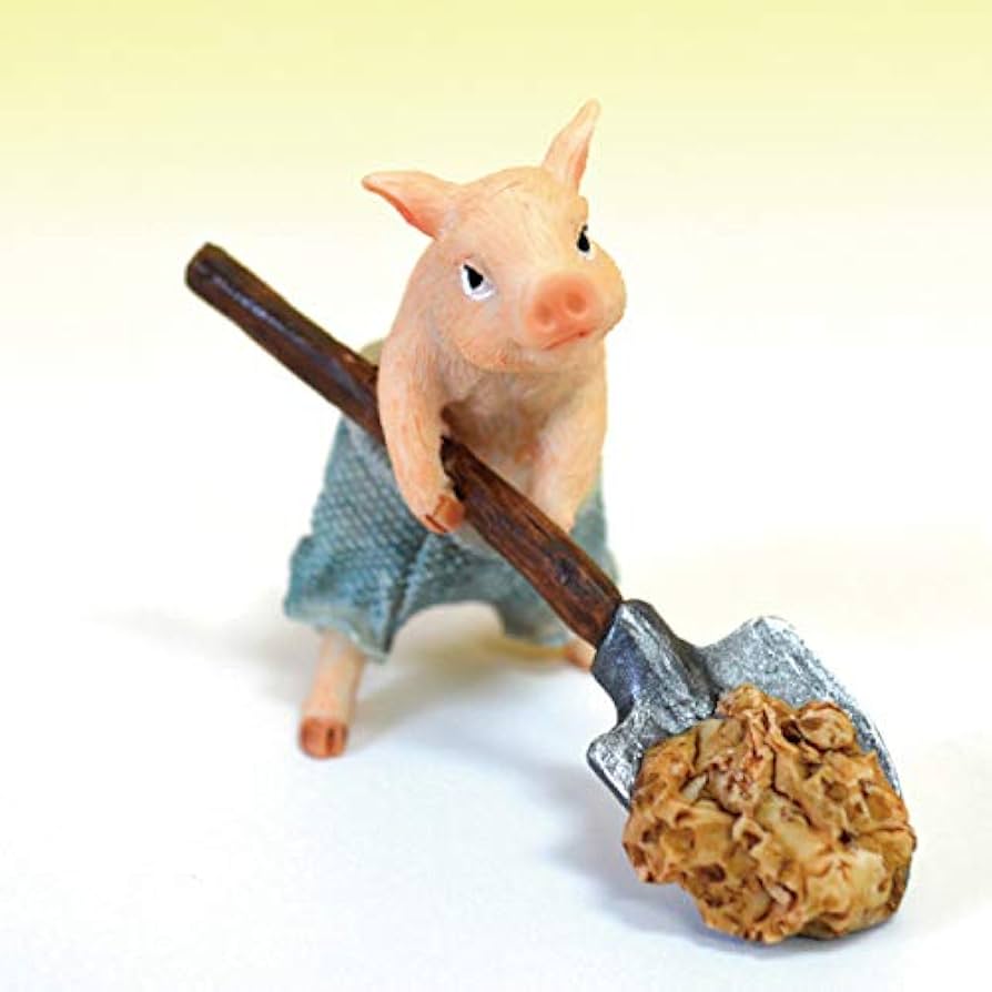 Amazon.co.jp: スコップ掘り豚さん ミニチュアアニマル 小さな動物の