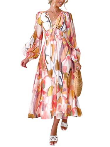 Image of Sissyaki Womens Long Sleeve Summer Maxi Dress 2026 Floral Dress Spring Wedding Guest Dress