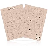 Mini Tattoo Übungshaut – 1,5 mm dickes, doppelseitiges Silikonpad zum Üben feiner Linien – realistische Kunsthaut für Anfänger und erfahrene Tätowierer (2PCS Pink Design #13)