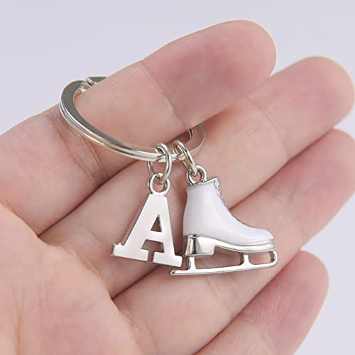 Likgreat Ice Skate Keychain Figure Skating Keychains For Girls Initial Ice Skating Charm Keyring Handbag Decoration #TOP1