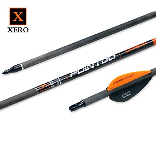 Pointdo 100% Carbon Arrow Practice Hunting Arrows With Removable Tips For Compound & Recurve Bow(Pack Of 12) (Black Orange) #TOP2
