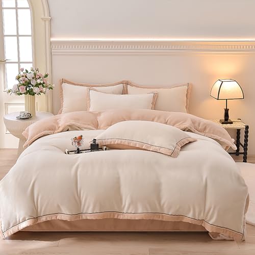 Housse de couette double face bean paste gray pour lit 220x240cm moderne - 2