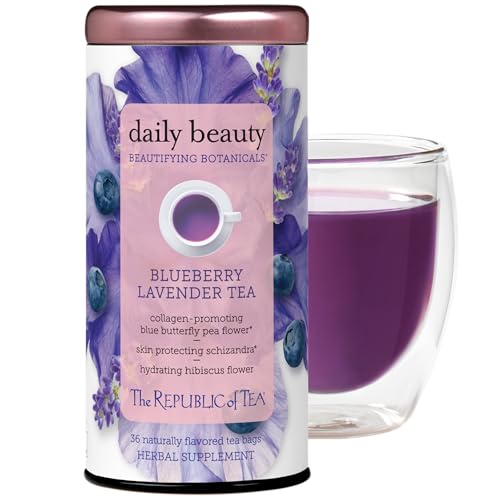 The Republic of Tea Beautifying Botanicals® Daily Beauty Blueberry Lavender Herbal Tea Bags(36 count)