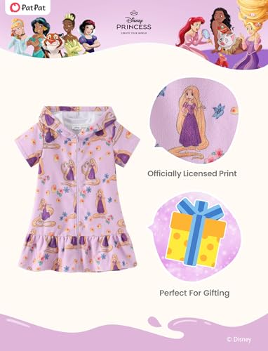 Image of Disney Princess Frozen Stitch Marvel Minnie Girl Swim Cover Up Terry Cloth Swimsuit Coverup Zip-up Bathing Suit Wrap Hooded