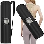 Yoga Mat Bag Waterproof Yoga Mat Carrying Bag with Adjustable Strap & Yoga mat storage cord and Multi-Functional Storage Pockets,Fits Gym, Class, Beach Park, Travel, Pink