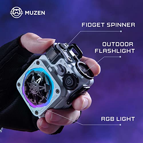 Muzen Cyber Cube-Pro Bluetooth Speaker, Bluetooth 5.0, Portable Speaker with Fidget Spinner, Crystal Clear Sound with RGB Led Light Wireless Speaker, Waterproof Speakers for Indoor Outdoor