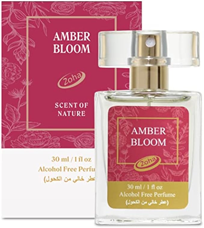 Zoha Amber Bloom Perfume for Women and Men | Alcohol Free & Essential Oil Based Perfumes | Vegan & Long Lasting Perfume | Made in USA (30 ml/1.0 Oz)