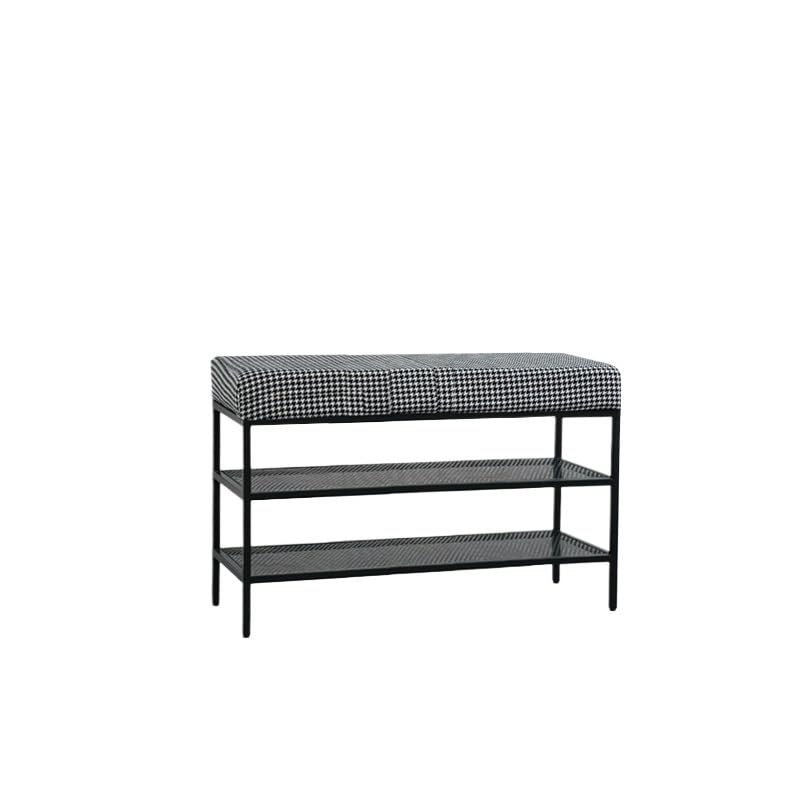 Banc d'entrée long avec repose-pieds et marchepied de ménage en bois