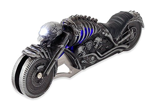 Vulcan Gear Devil's Skeleton Chopper Motorcycle Metal Handle Folding Knife with real Head light.
