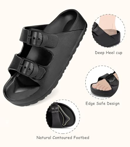 Image of Kids Slide Sandals Boys Girls Buckle Adjustable EVA Slipper Sandals