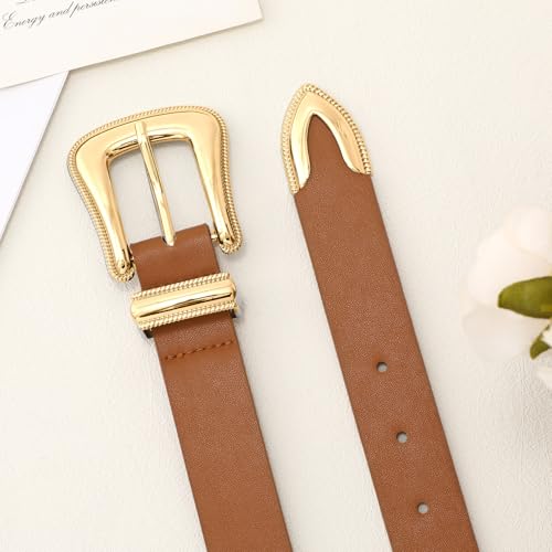 Genuine Leather Belt for Women - Silver Buckle Strap for Jeans & Dresses2