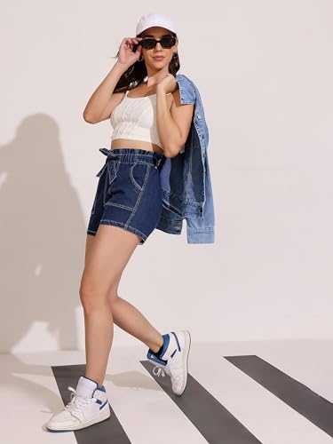 Image of Dolce Crudo Above Knee Denim Shorts for Women