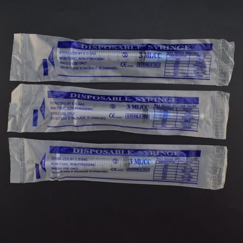 LMYKH 3 ML Industrie Messwerkzeuge, Kunststoff Laborbedarf, Werkzeuge zur Flüssigkeitsdosierung und übertragung, mit Kopfzubehör, Einzeln Verpackt