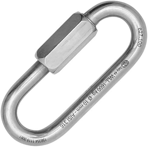 KONG Quick Link Large Opening Quick Steel Large Opening 12 mm Stainless Steel Carabiner, Adults Unisex, Multicoloured (Multicoloured), One Size