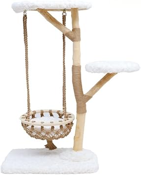 Cat tree Big Cat Climbing Tree Swing Hammock Multi-level Partitioning Scratching Post Cloud-shaped ToyMedium