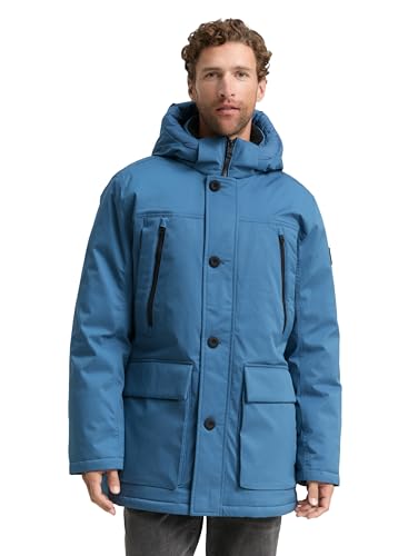 TOM TAILOR Hombre 1046972 Parka 38224-Real Teal Blue, M, 38224 - Real Teal Blue, M