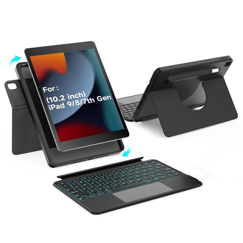 Rotatable detachable magnetic keyboard case for 10.2-inch iPad