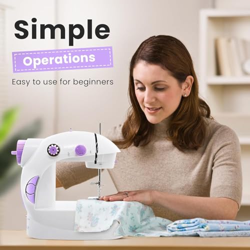 Image of JAXHOM Advance Sewing Machine Electric I Sewing Machine With Table Set I Mini Silai Machine With Focus Light, Foot Pedal, Adapter And Sewing Kit I Stitching Machine For Home Tailoring (SM-8)
