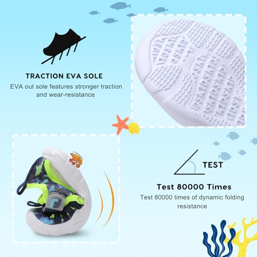 Image of JOINFREE Toddler Boys Girls Water Shoes Breathable Qucik Dry Sport Beach Sandals Lightweight Barefoot Flexible