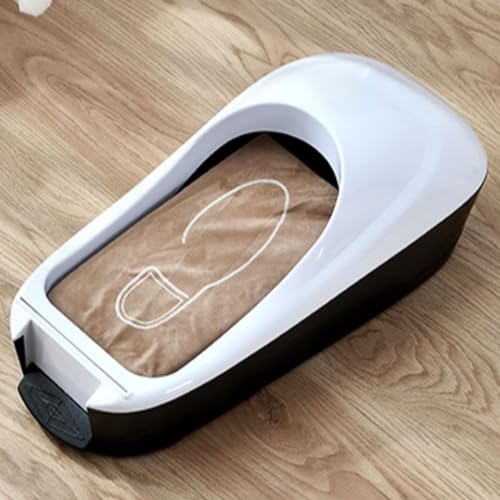 Dxcaicc Dispenser Automatico di Copriscarpe,distributore Automatico di Copriscarpe con Copriscarpe in plastica USA e Getta da 600 Pezzi, per Interni, uffici, Fabbrica,Bianca