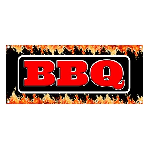 Large Bbq Barbeque Barbecue Food Truck Banner Retail Store Fair Festival Stre...