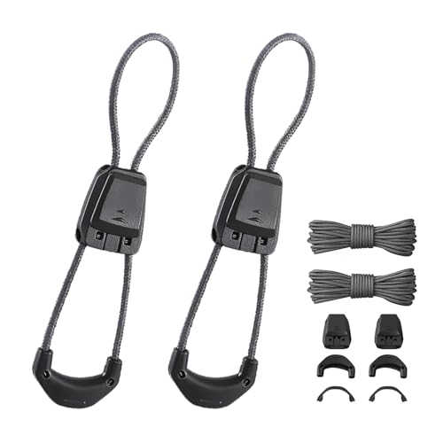 MxyVrix Kit de Lacets Fins Originaux 1,5 mm avec Système de Verrouillage Rapide pour Toutes les chaussures, Lot de 2 Lacets Gris foncé de 140 cm, Opération...