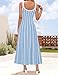 ZESICA Womens 2025 Summer Sleeveless Striped Midi Dresses Casual A Line Swing Knit Long Dress Beach Vacation Clothes,Blue,Small