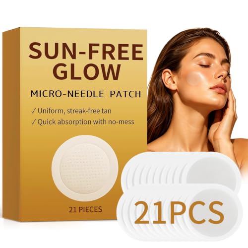 21PCS Tanning Patches Easy-to-Stick & Go Sun Free Glow Micro-Tip Patches Self Tanner